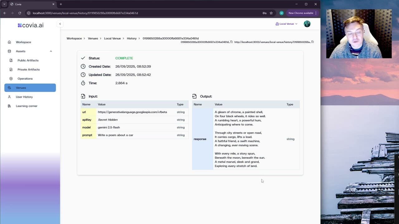 Covia.ai Venue Operation with Gemini Demo